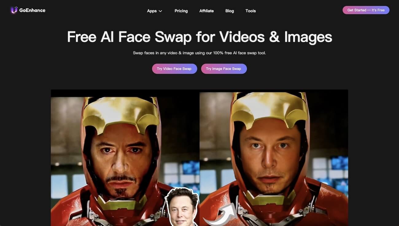 GoEnhance AI free Face Swap