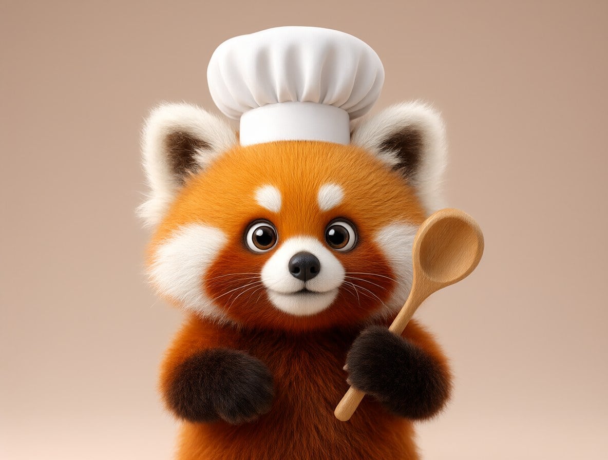 Red Panda Chef Mascot