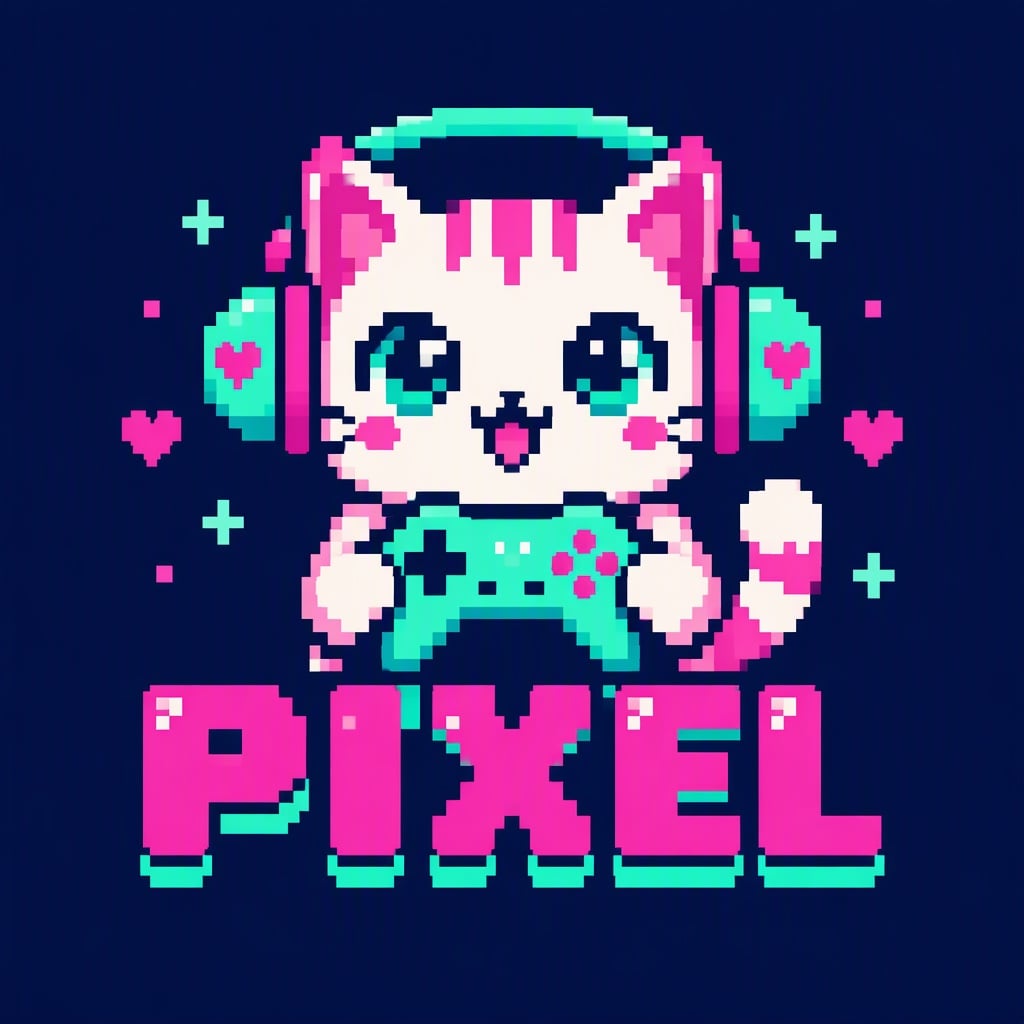 Pixel Cat Mascot
