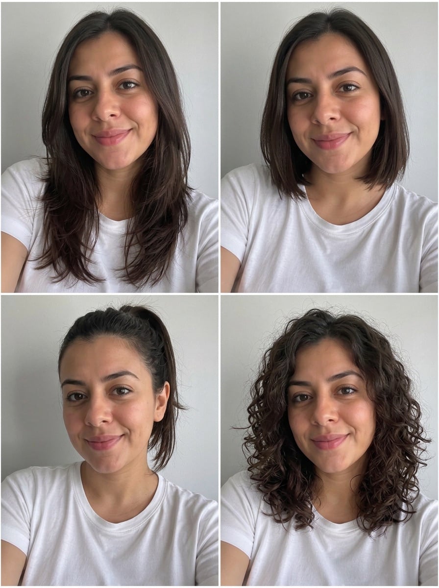 Compare 4 Hairstyles in One Grid