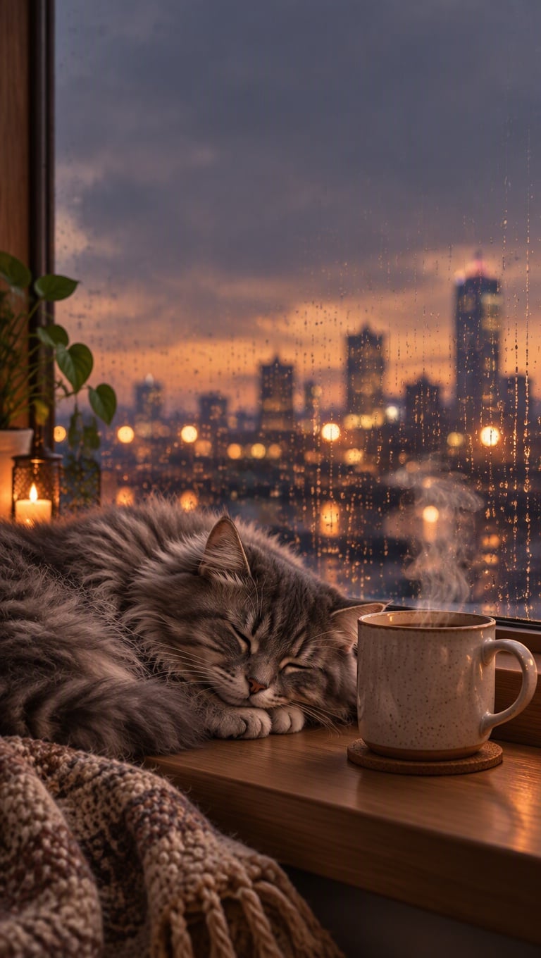 Rainy Window Cat