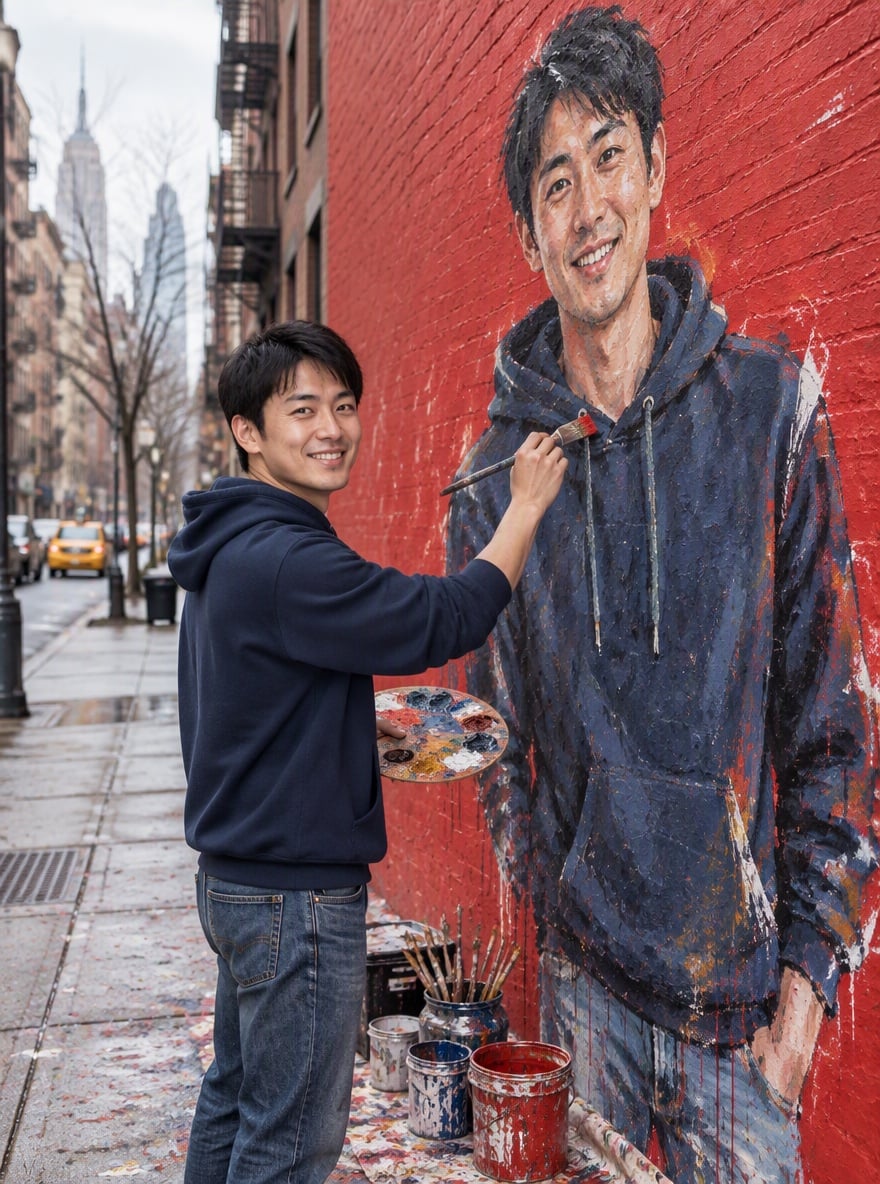 Hoodie Self-Portrait - AI Wall Art
