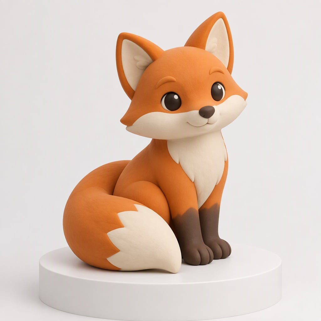 Clay Fox Figurine
