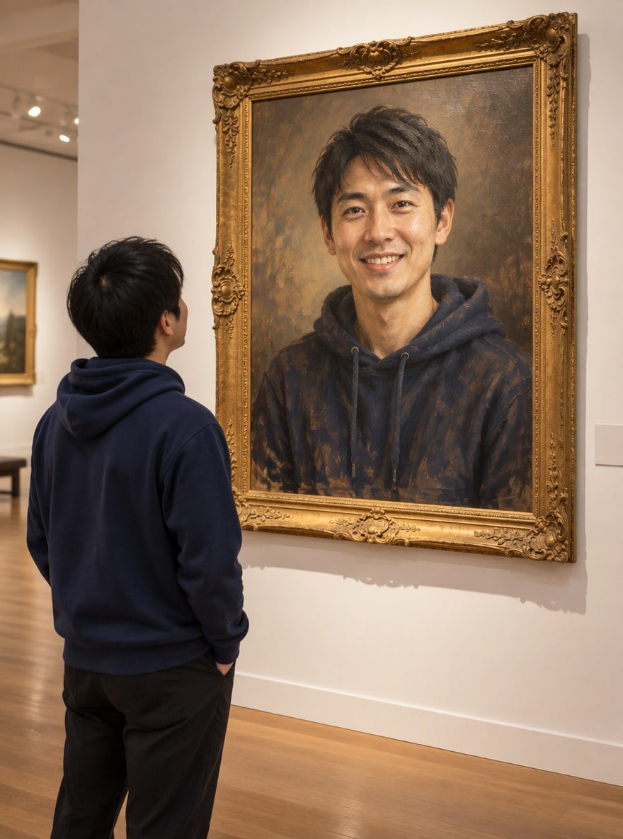 Meisterwerk im Hoodie - KI-Selbstporträt im Museum