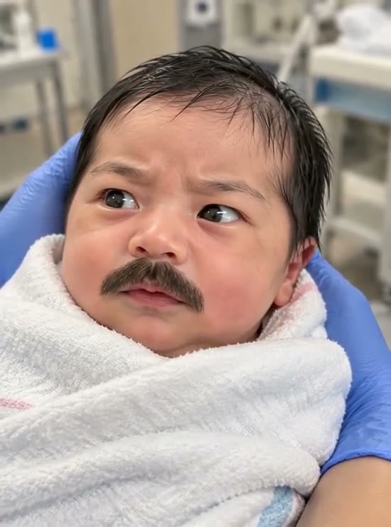 bebé nacido con bigote
