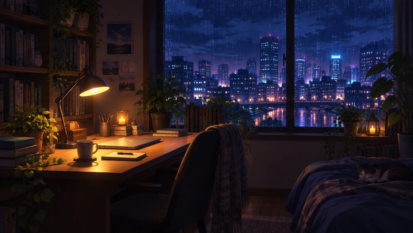 Lo-fi-Lernzimmer