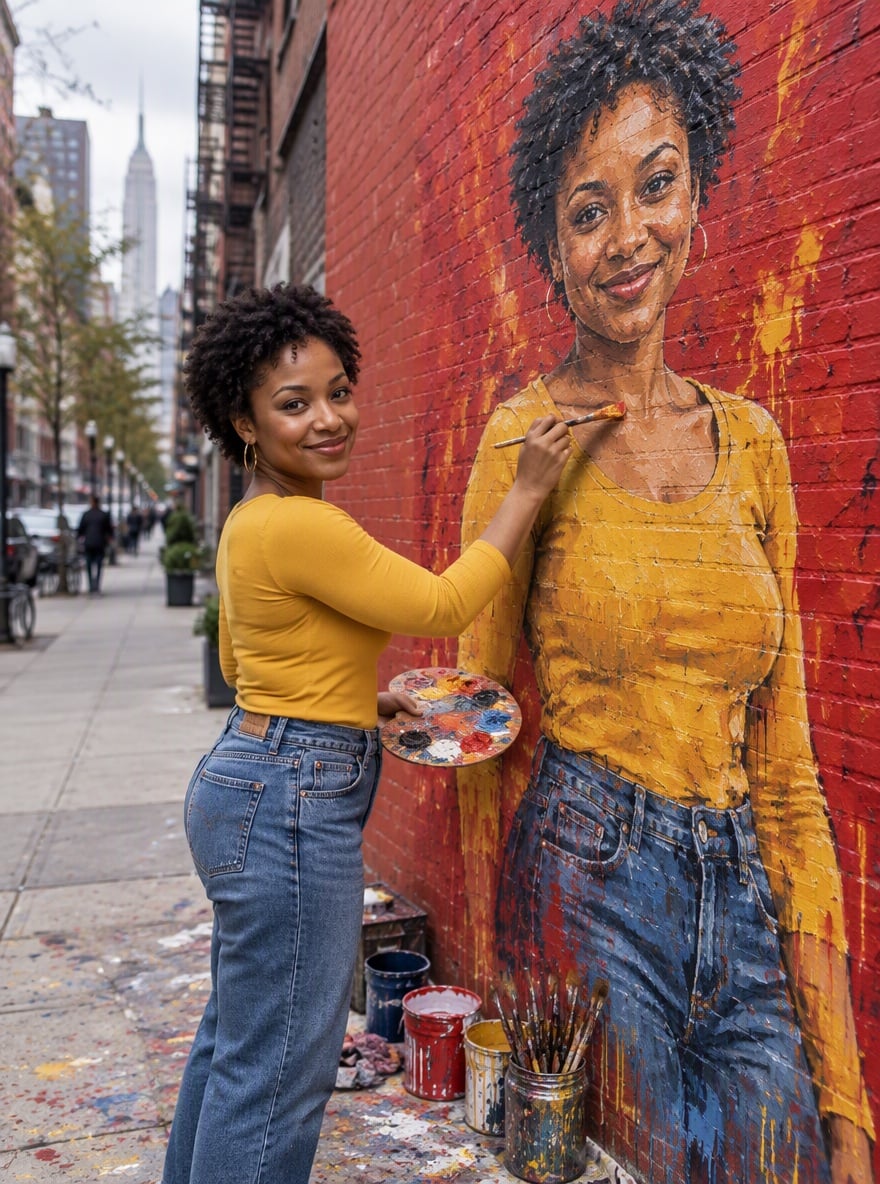 Sunny Yellow Mural - AI Wall Art