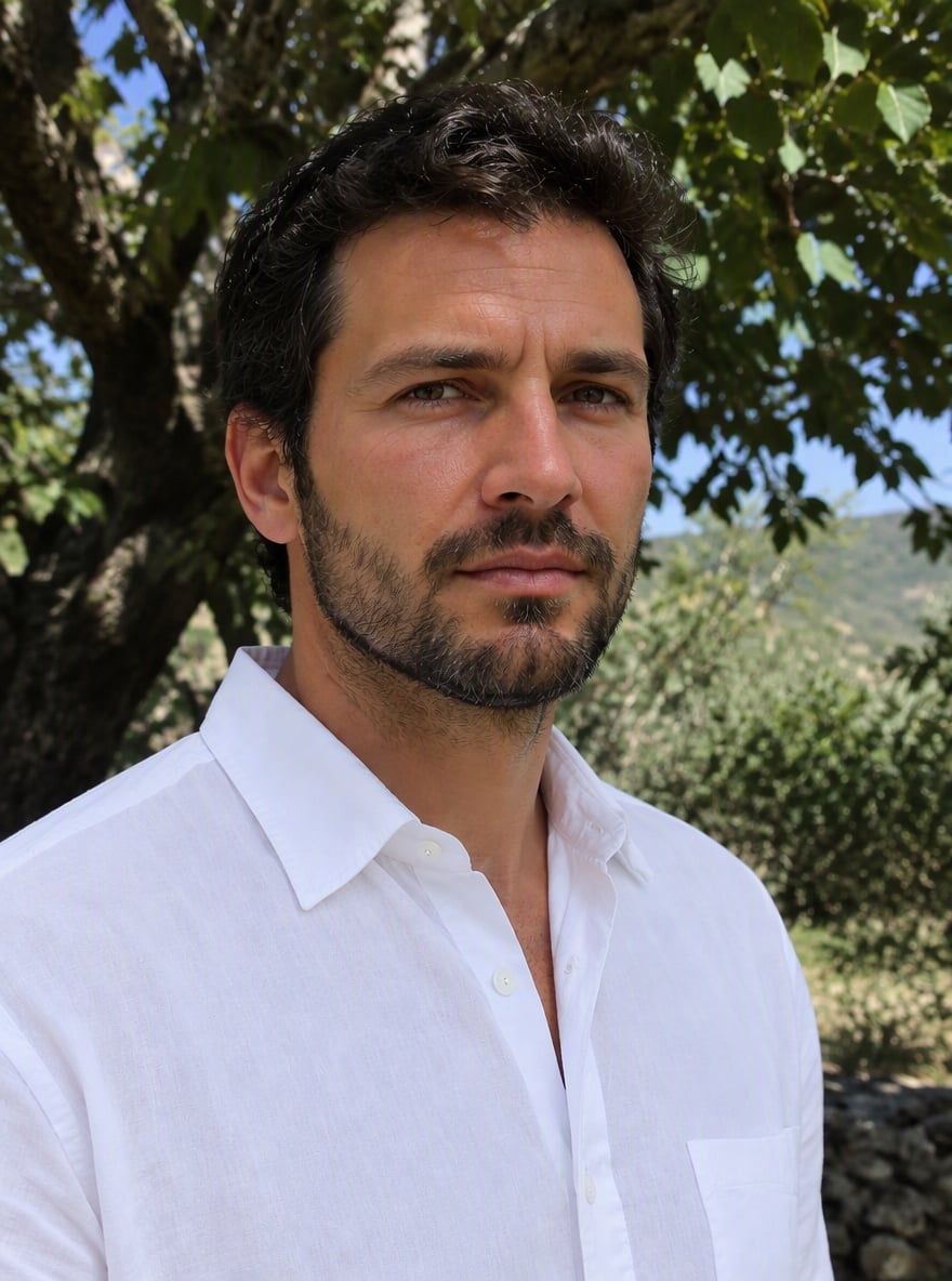an outdoor portrait with harsh leaf shadows removed from the face