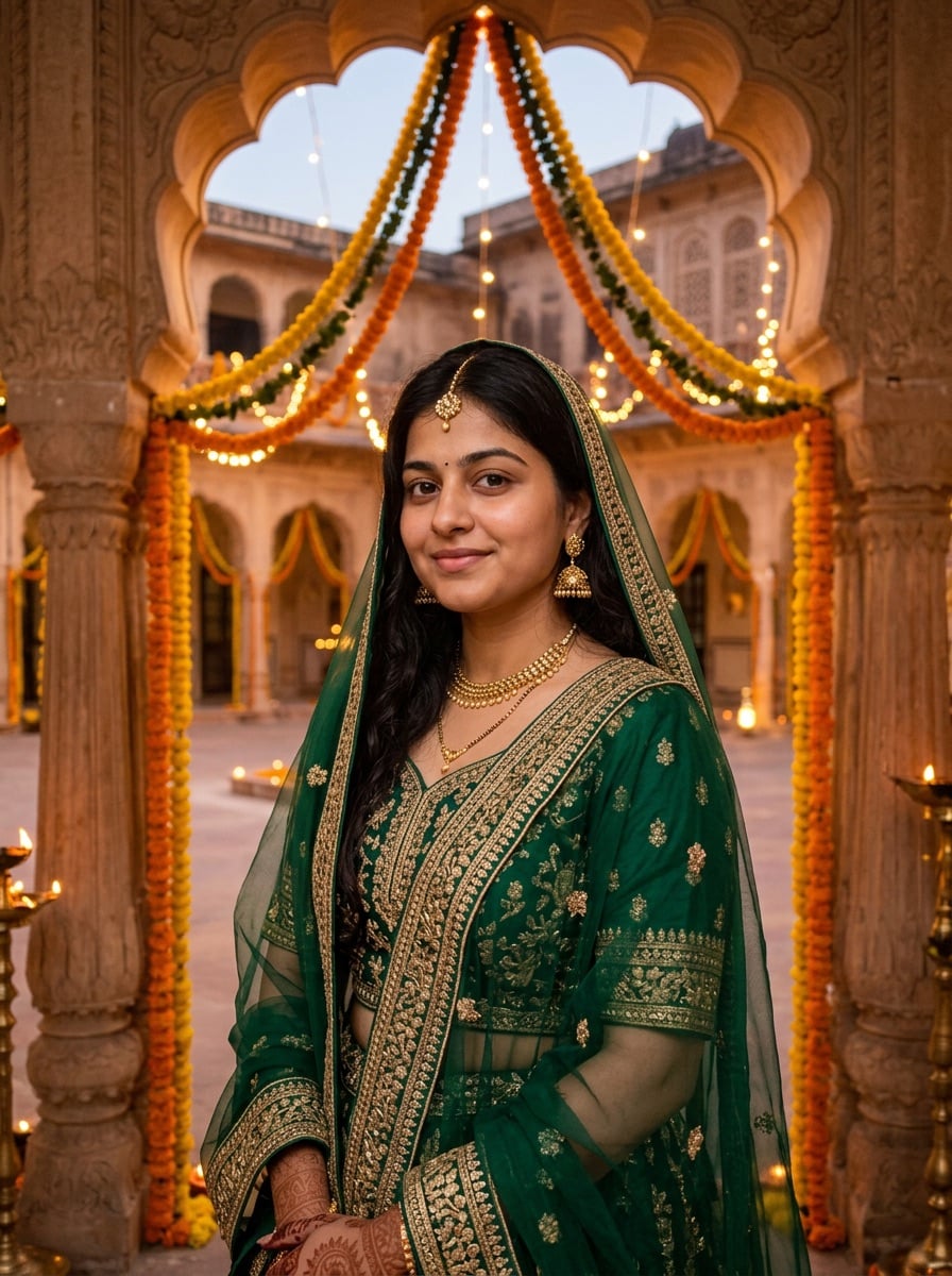 Traditionelles Lehenga-Porträt