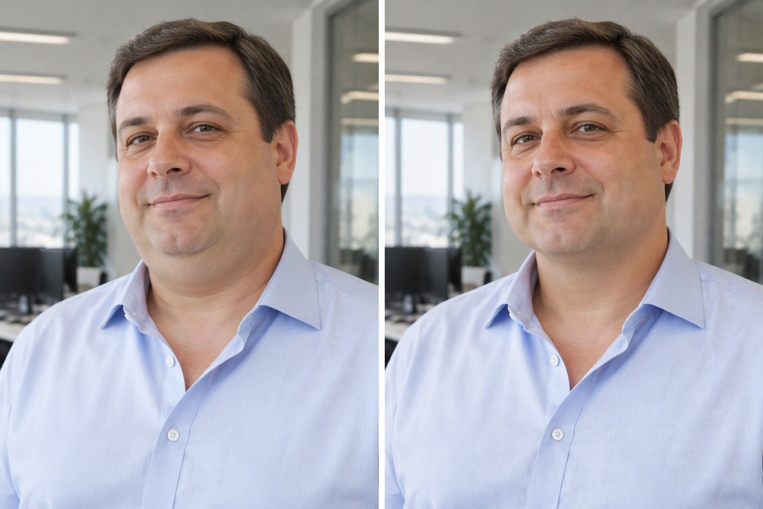 Büro-Porträt - Doppelkinn entfernen