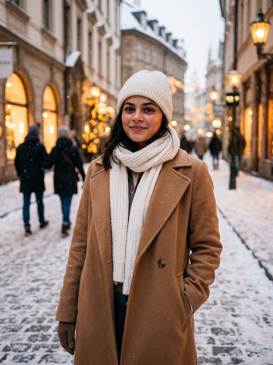 Verschneite Winterstraße
