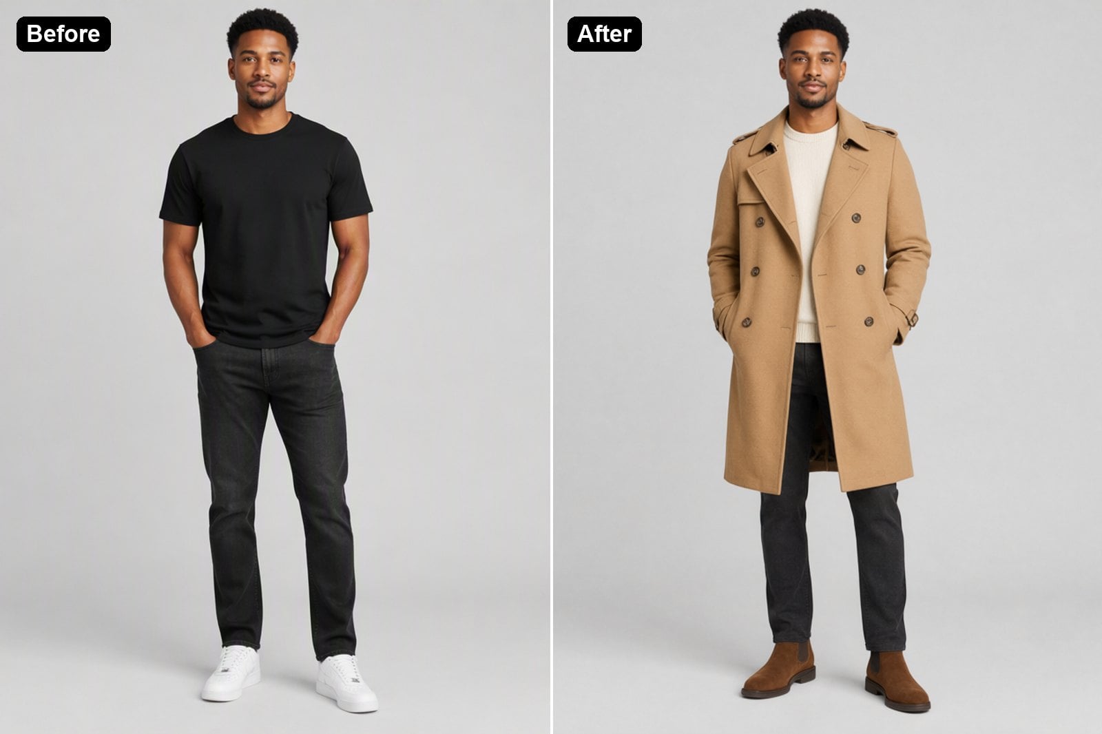 E-commerce Model Shot - AI clothes changer before and after