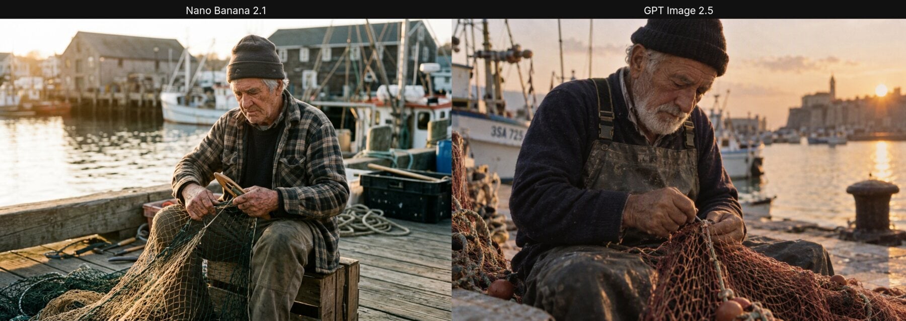 Fisherman portrait: Nano Banana 2.1 vs GPT Image 2.5