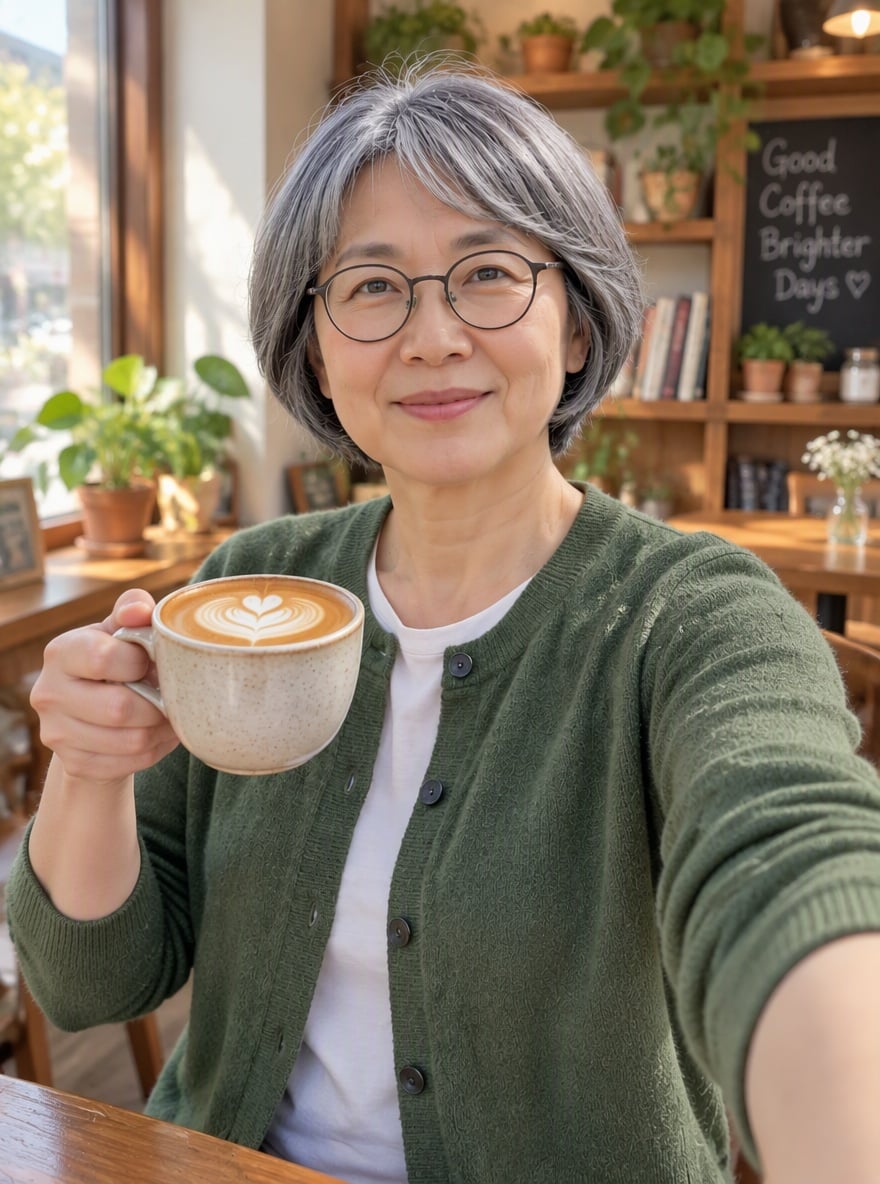 Cozy Cafe Selfie