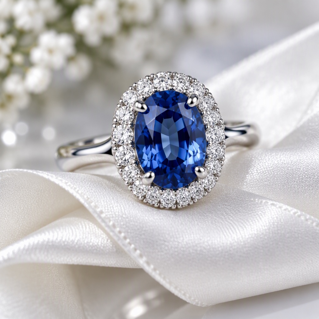 Sapphire Halo Ring