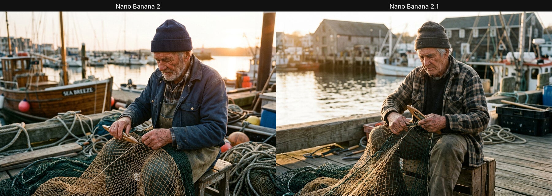 Fisherman portrait: Nano Banana 2 vs Nano Banana 2.1
