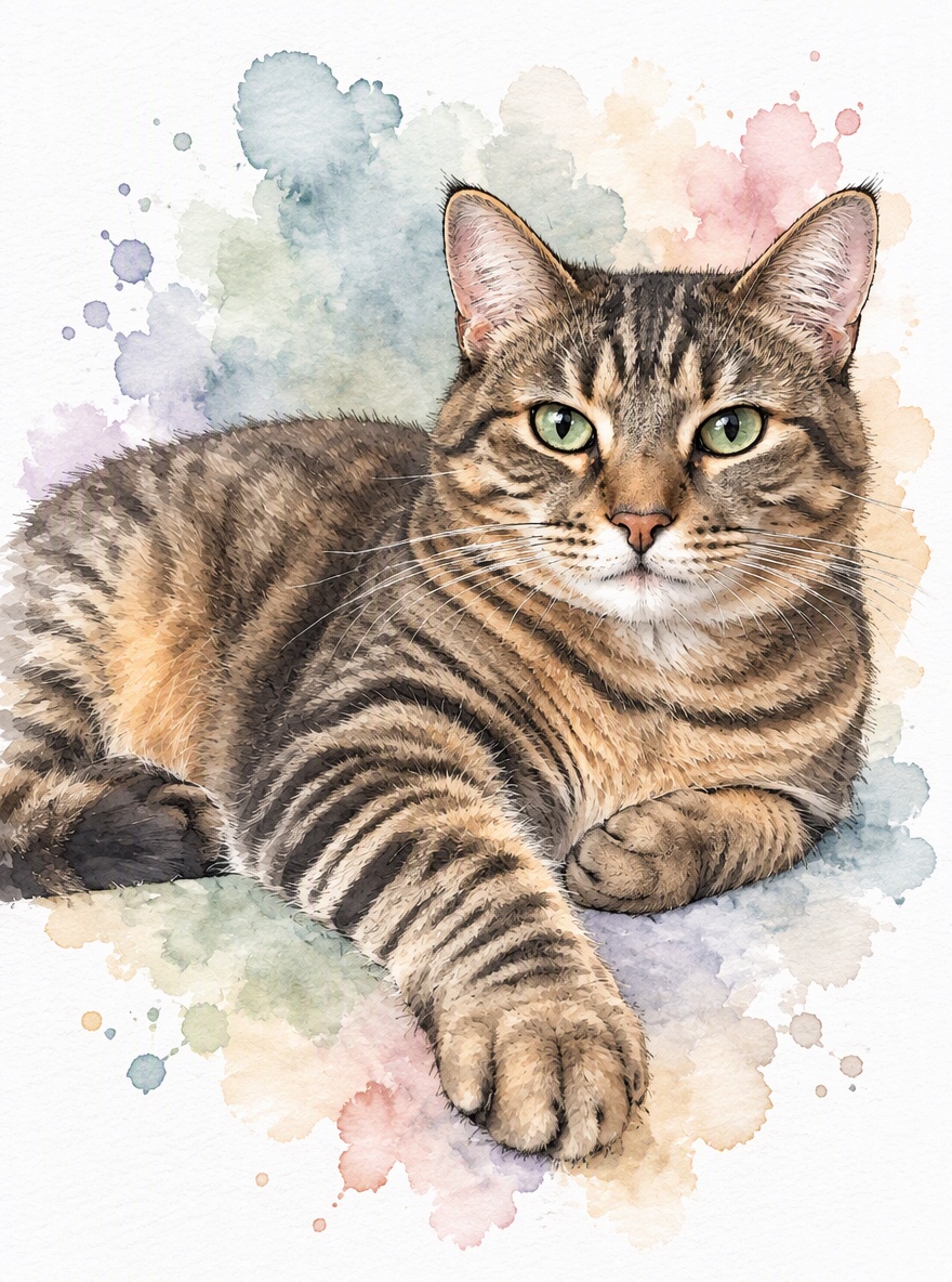 Watercolor Tabby