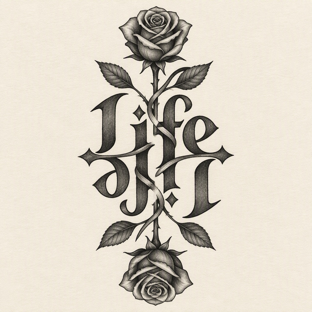 Life Rose Ambigram