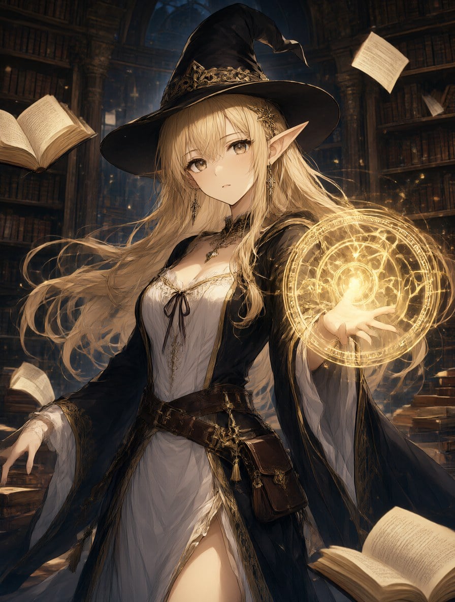 Copertina light novel con maga elfa